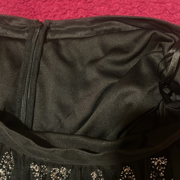 Parker Metallic Switch Geometric Beaded Skirt L - Picture 8 of 9